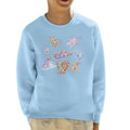 Care Bears Christmas Candy Cane Montage Kids Sweatshirt product image 1