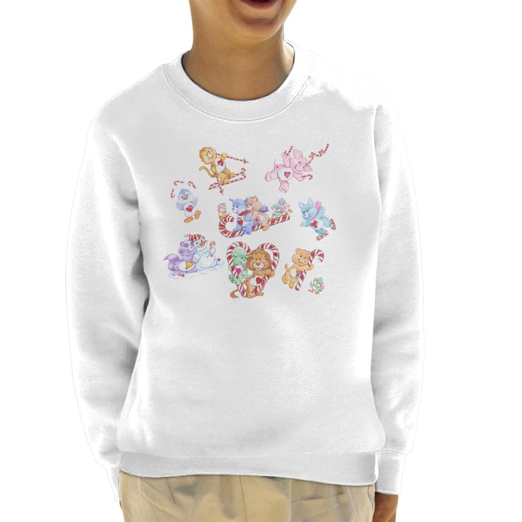 Care Bears Christmas Candy Cane Montage Kids Sweatshirt product image 4