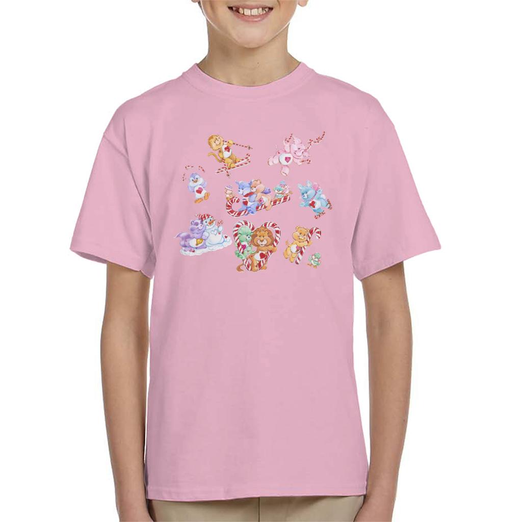 Care Bears Christmas Candy Cane Montage Kids T-Shirt product image 6