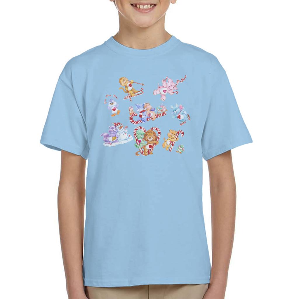 Care Bears Christmas Candy Cane Montage Kids T-Shirt product image 4