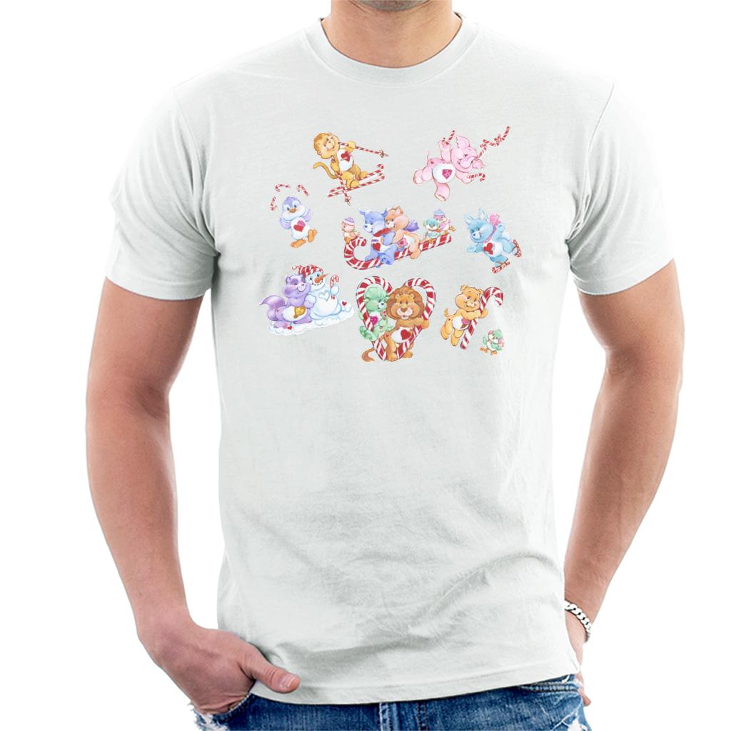 Care Bears Christmas Candy Cane Montage Men's T-Shirt product image 1