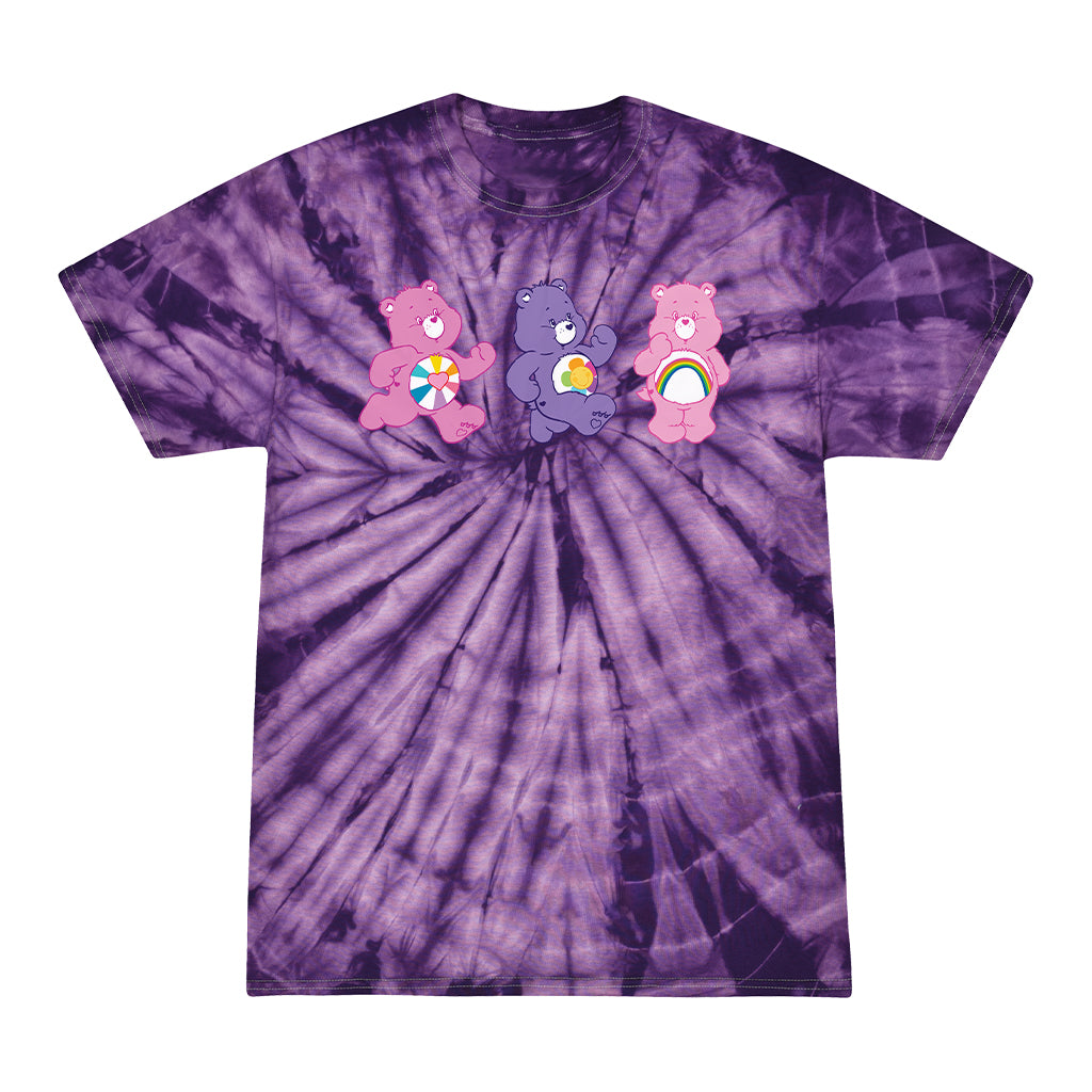 Cheer Bear and Friends Tie Dye Men's T-Shirt product image 6
