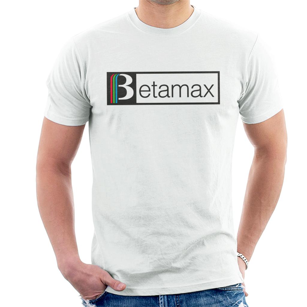 Betamax Red Green And Blue Black B Banner Logo Men's T-Shirt product image 4