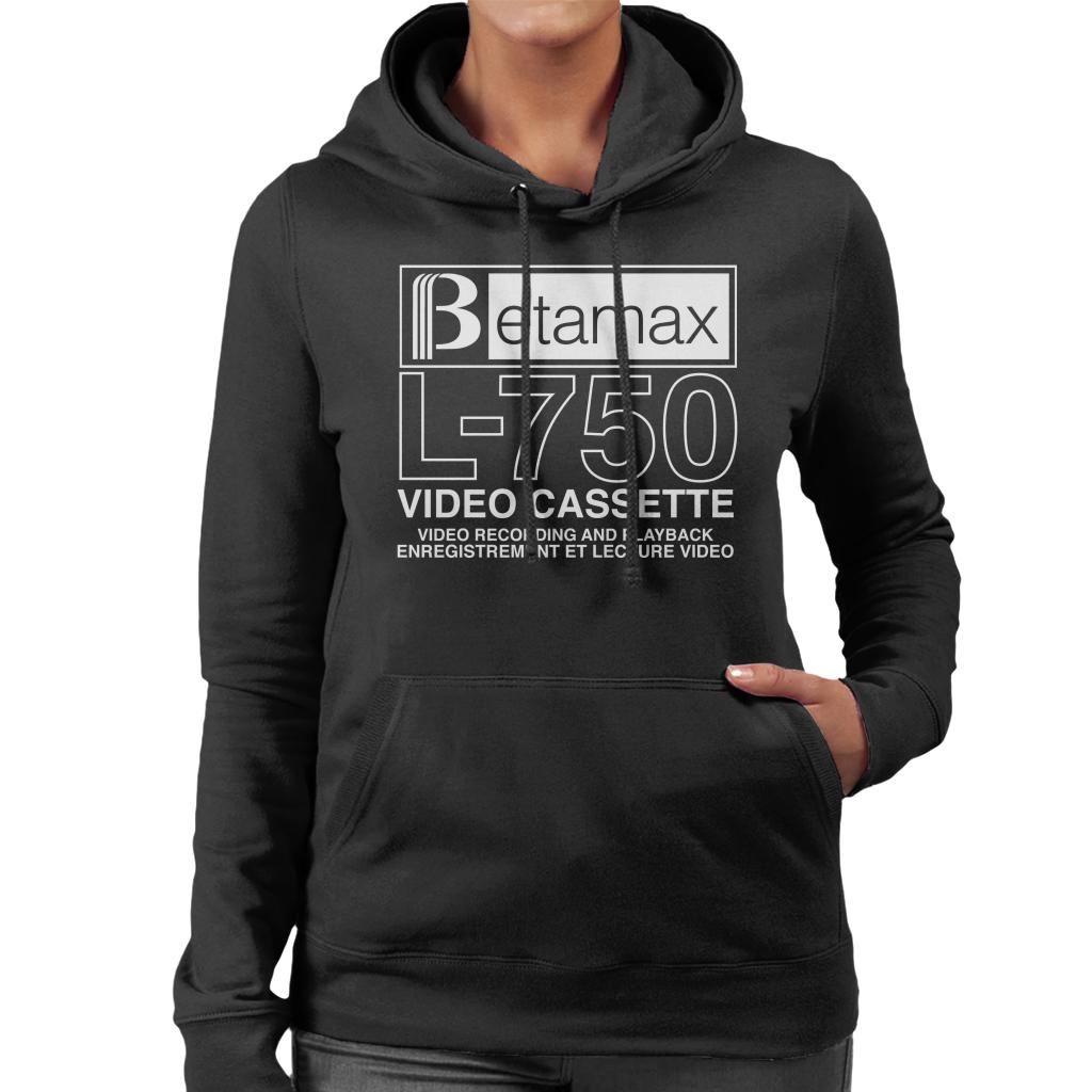Betamax White B Logo L 750 Video Cassette Women's Hooded product image 1