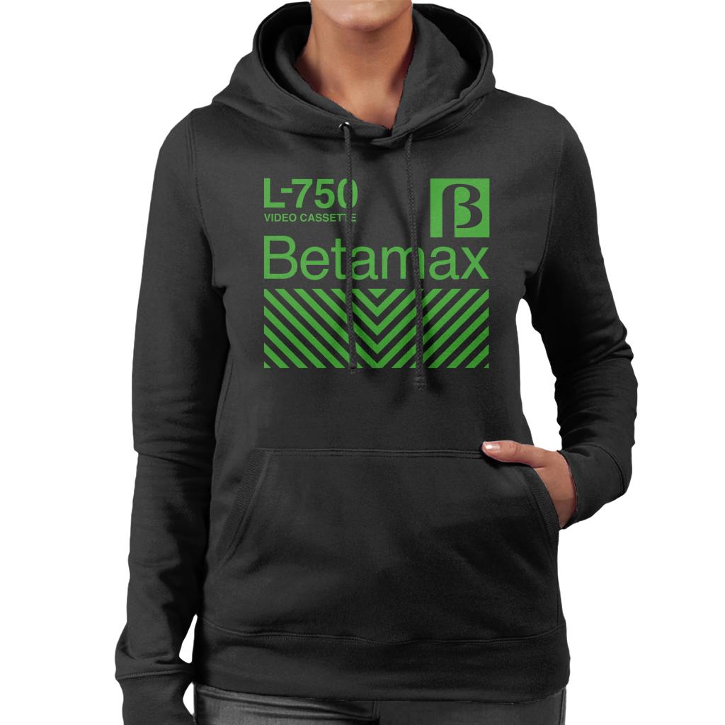 Betamax Green L 750 Video Cassette Women's Hooded Sweatshirt product image 1