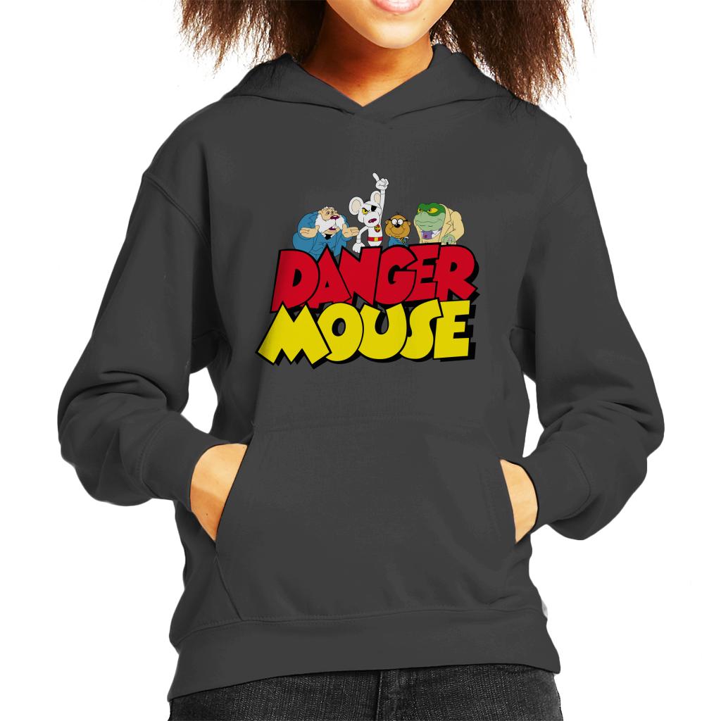 Danger Mouse Logo With Characters Kid's Hooded Sweatshirt product image 1