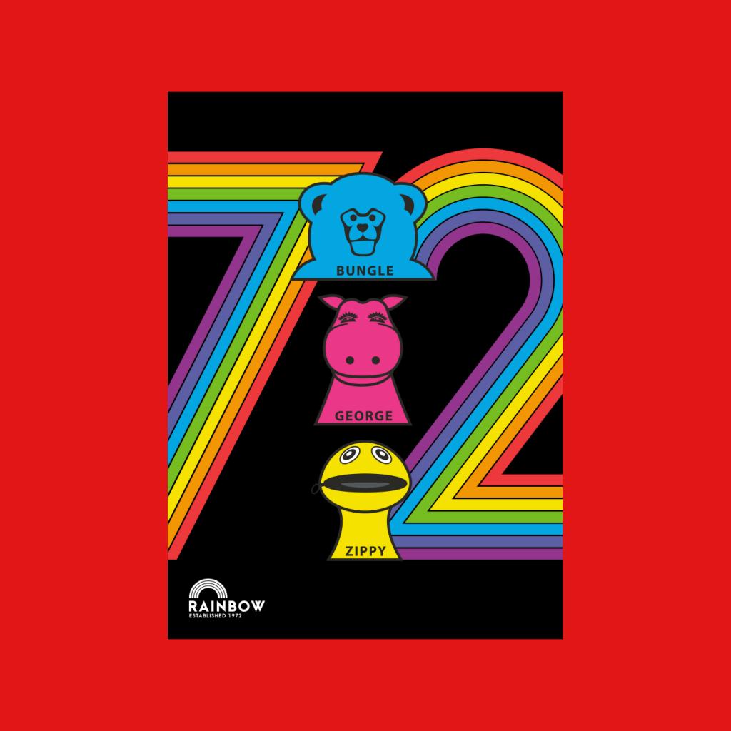 Rainbow 1972 Bungle George And Zippy Men's Hooded Sweatshirt product image 5