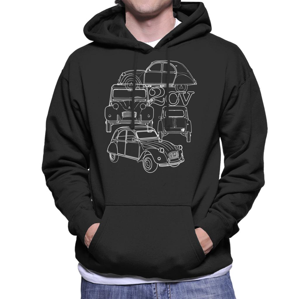 Citroen 2CV White Angle Montage Men's Hooded Sweatshirt product image 1
