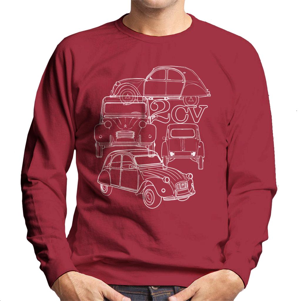 Citroen 2CV White Angle Montage Men's Sweatshirt product image 6