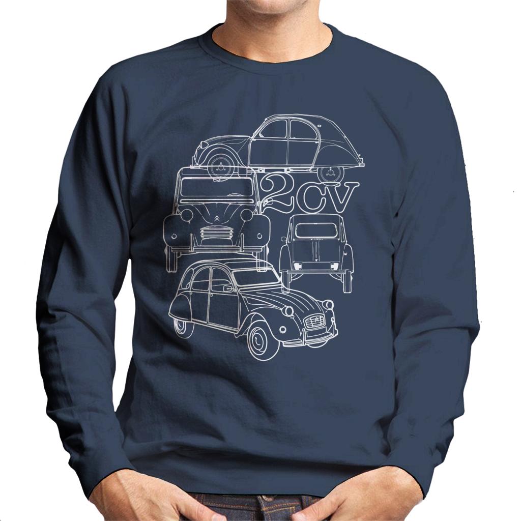 Citroen 2CV White Angle Montage Men's Sweatshirt product image 4