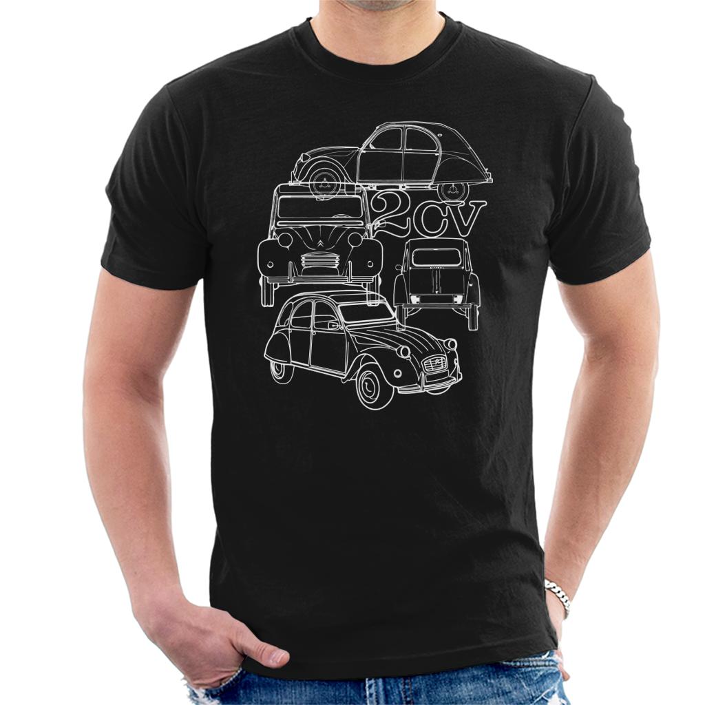 Citroen 2CV White Angle Montage Men's T-Shirt product image 1