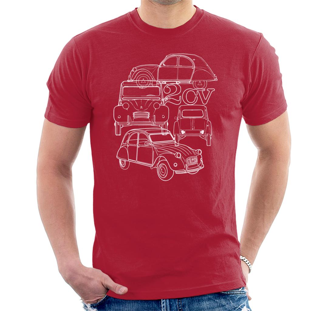 Citroen 2CV White Angle Montage Men's T-Shirt product image 6