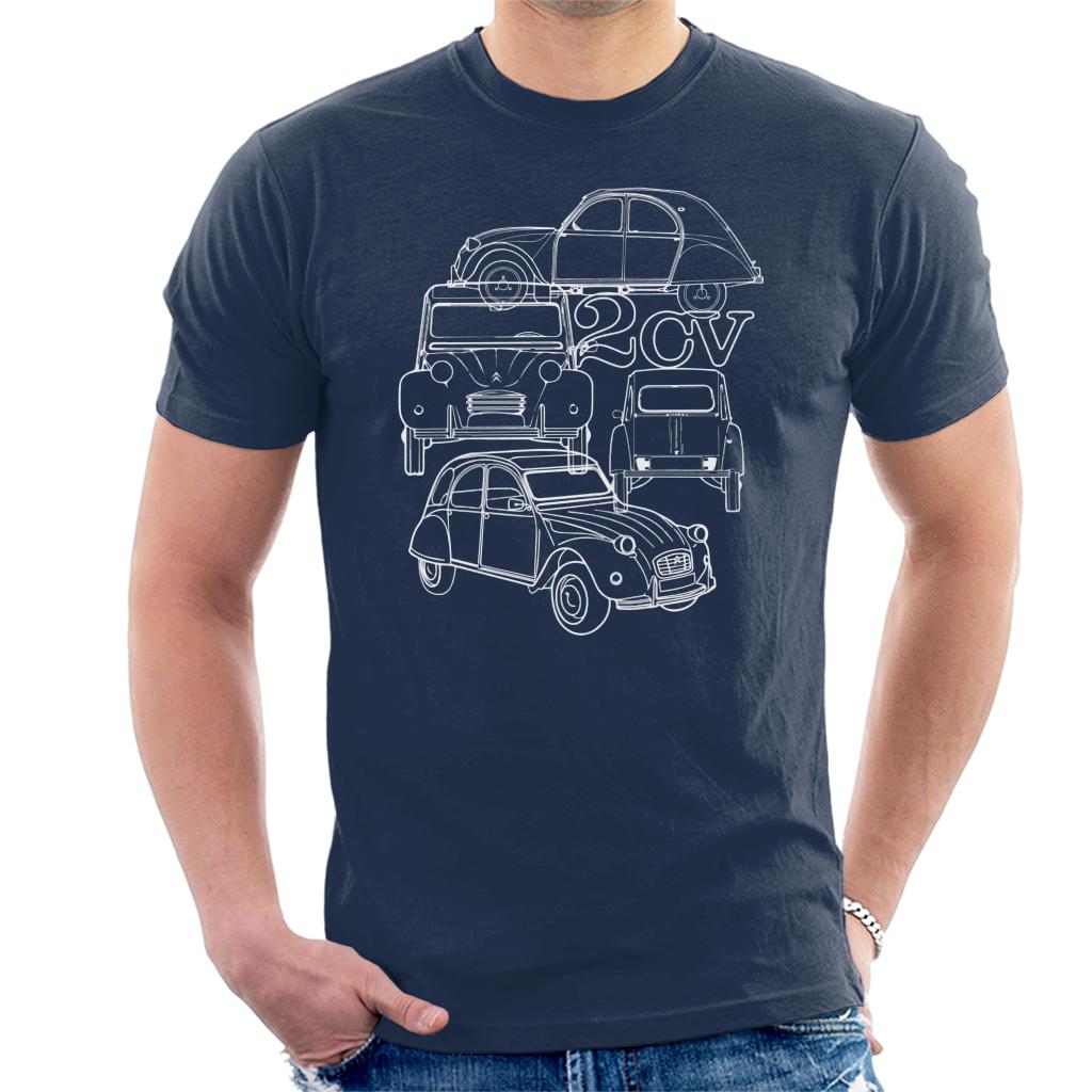 Citroen 2CV White Angle Montage Men's T-Shirt product image 4