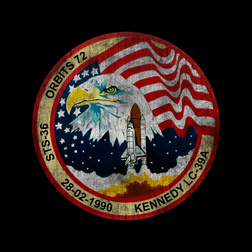 NASA STS 36 Atlantis Mission Badge Distressed Women's product image 2