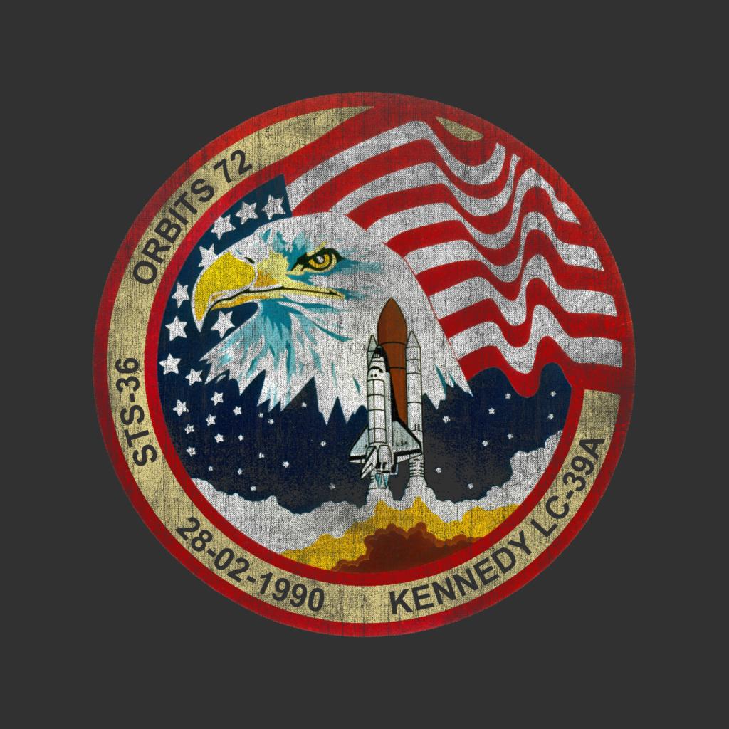 NASA STS 36 Atlantis Mission Badge Distressed Men's product image 5
