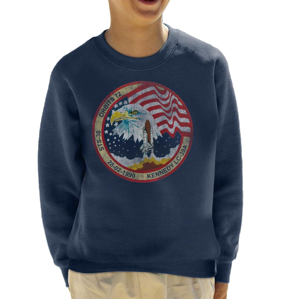 NASA STS 36 Atlantis Mission Badge Distressed Kids product image 6