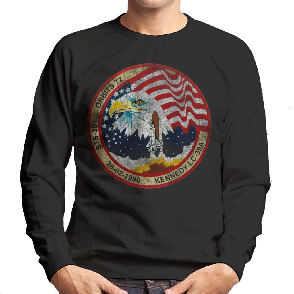 NASA STS 36 Atlantis Mission Badge Distressed Men's product image 1