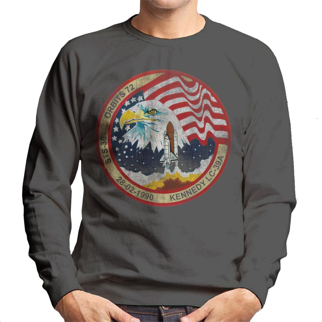 NASA STS 36 Atlantis Mission Badge Distressed Men's product image 4