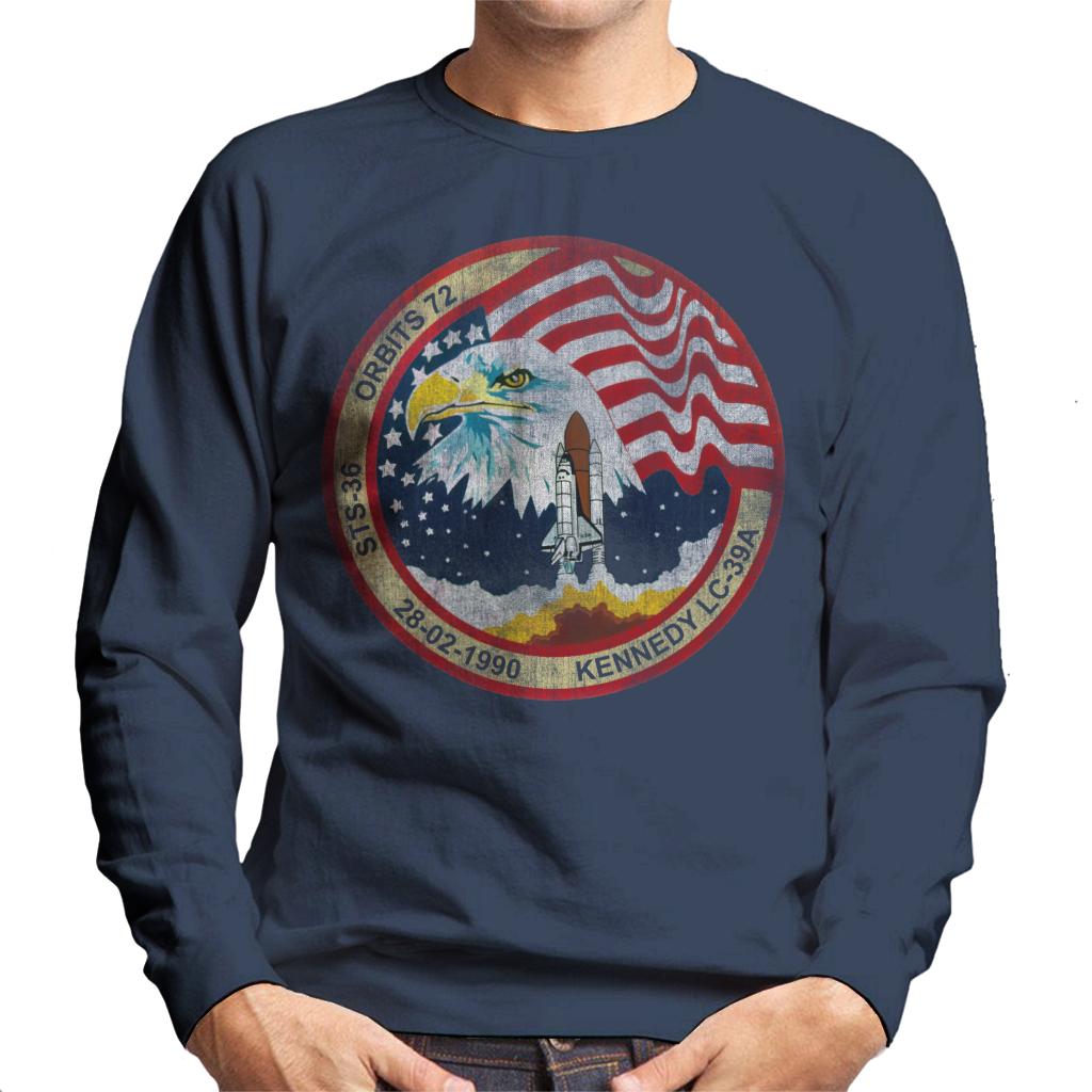 NASA STS 36 Atlantis Mission Badge Distressed Men's product image 6