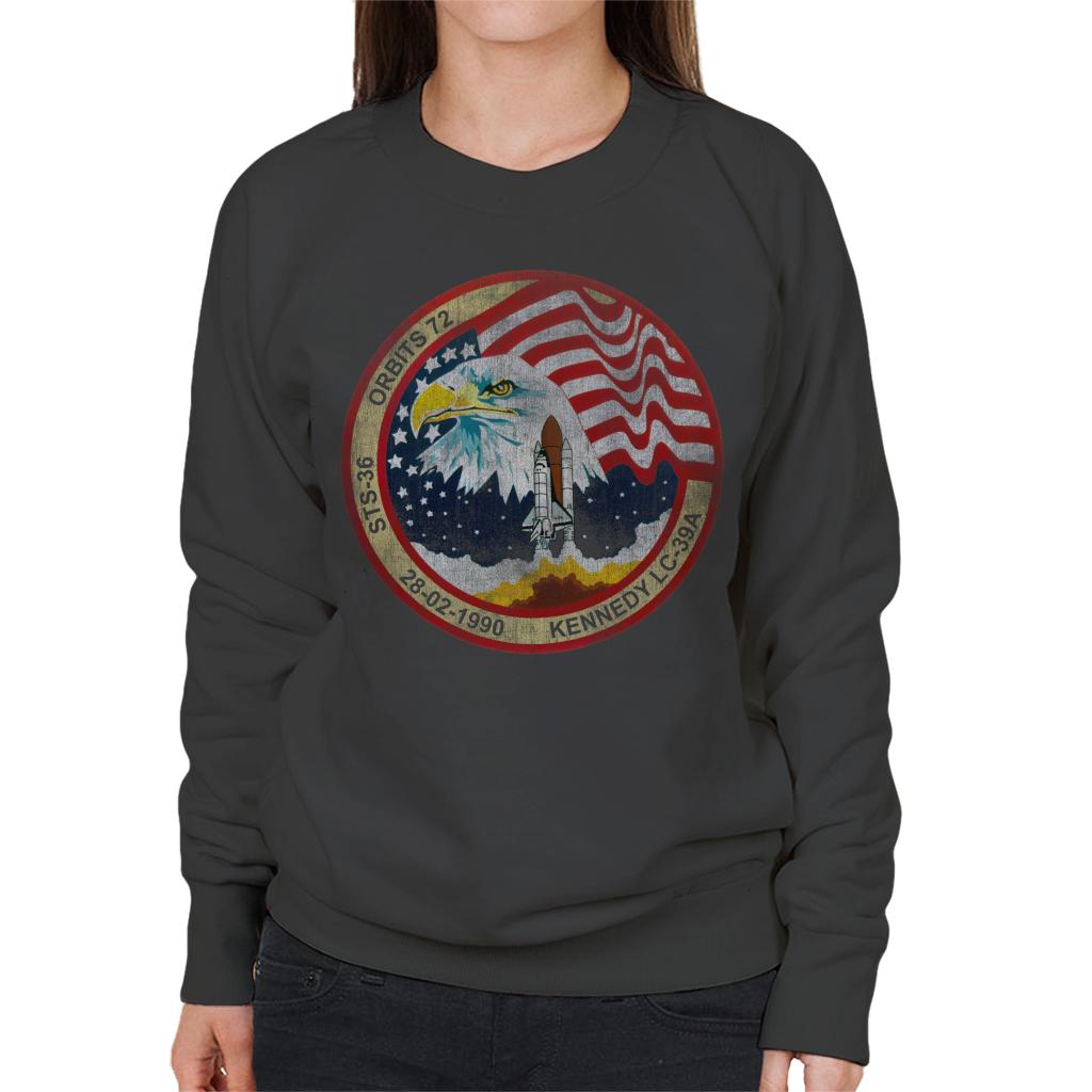 NASA STS 36 Atlantis Mission Badge Distressed Women's product image 4