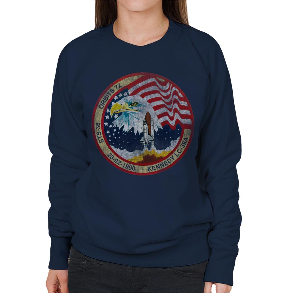 NASA STS 36 Atlantis Mission Badge Distressed Women's product image 6