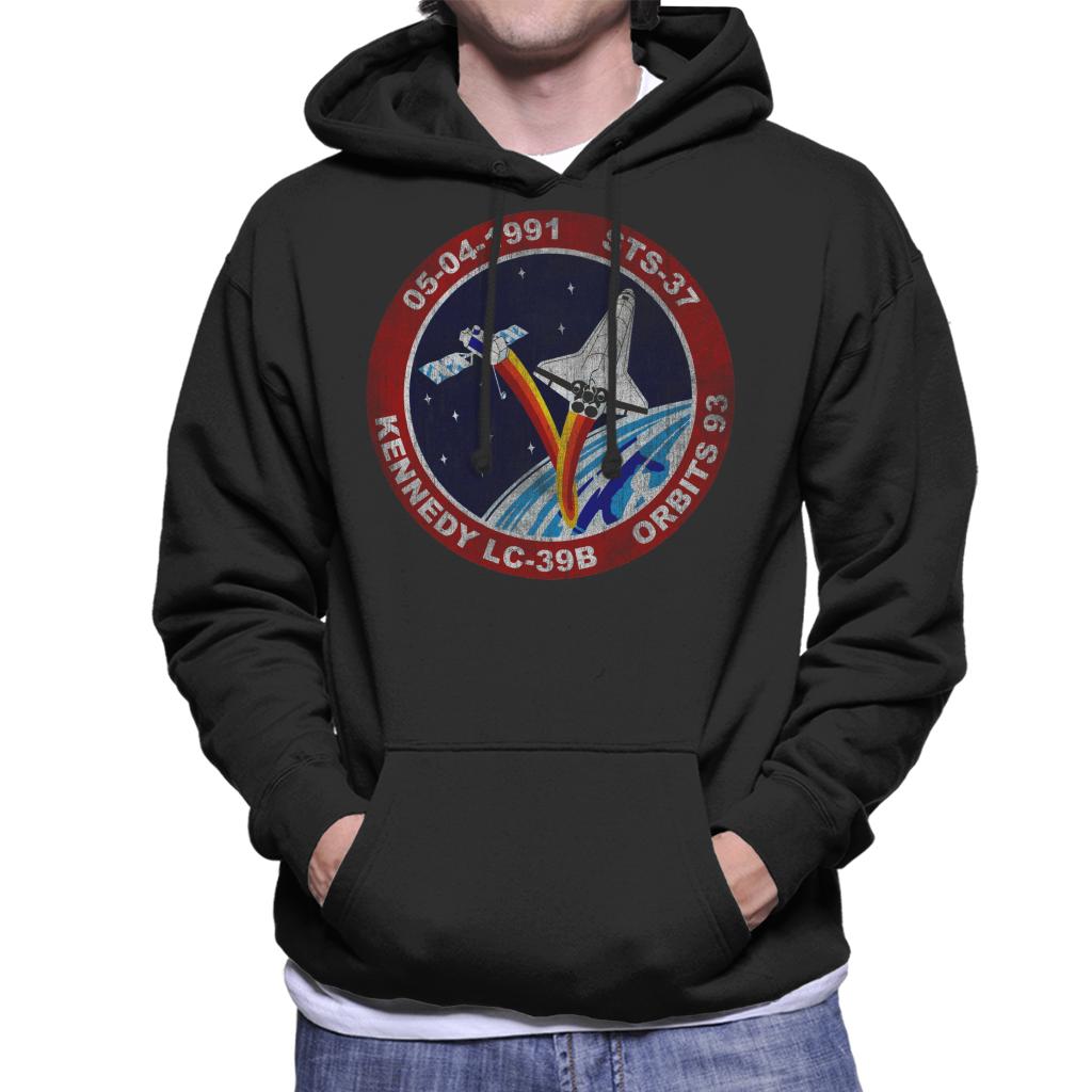 NASA STS 37 Atlantis Mission Badge Distressed Men's Hooded product image 1