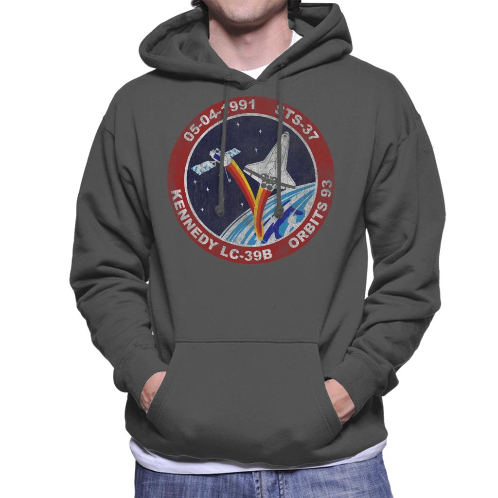 NASA STS 37 Atlantis Mission Badge Distressed Men's Hooded product image 4