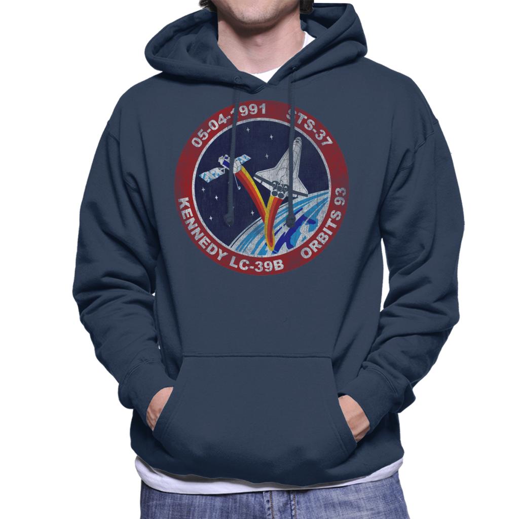 NASA STS 37 Atlantis Mission Badge Distressed Men's Hooded product image 6