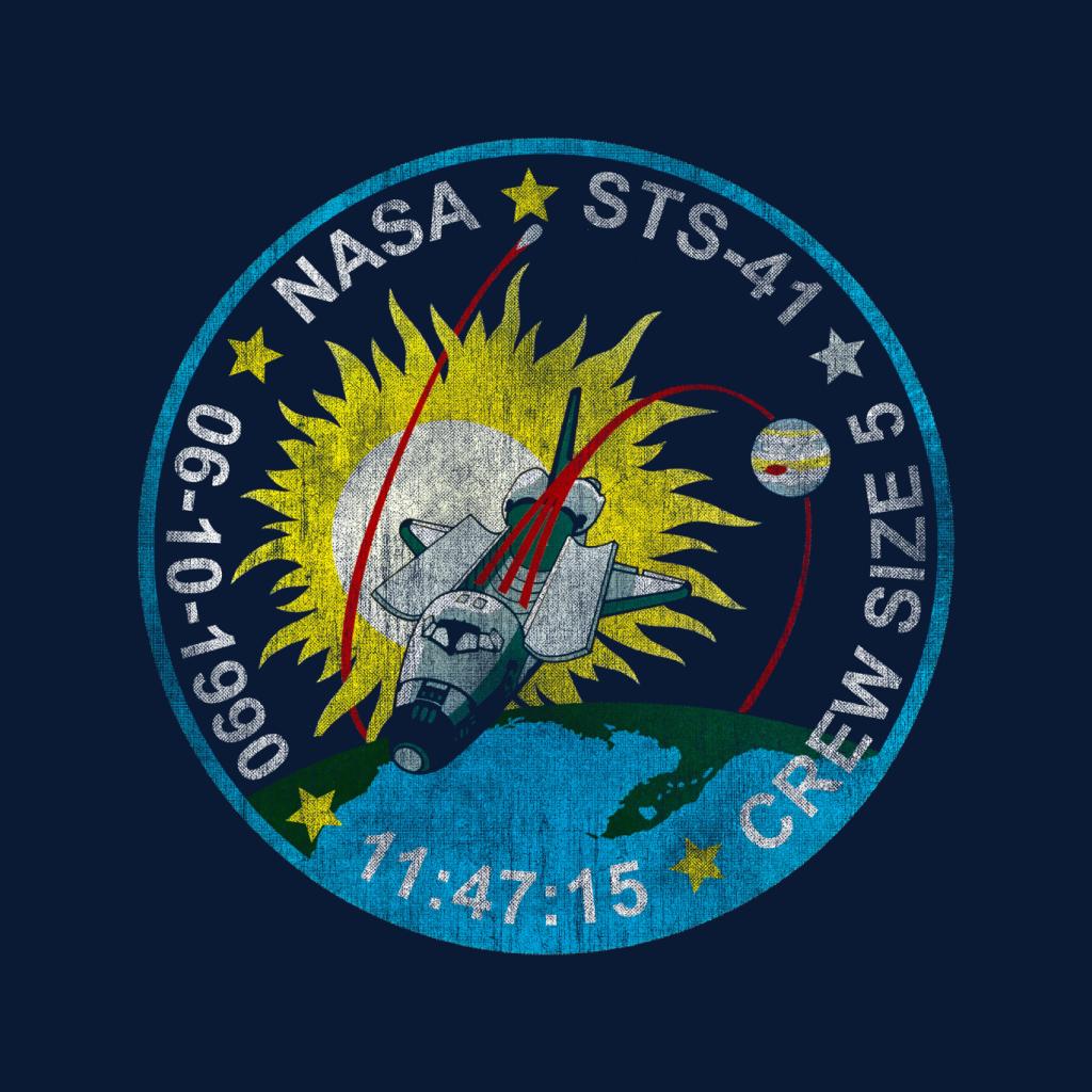 NASA STS 41 Discovery Mission Badge Distressed Kids T-Shirt product image 7