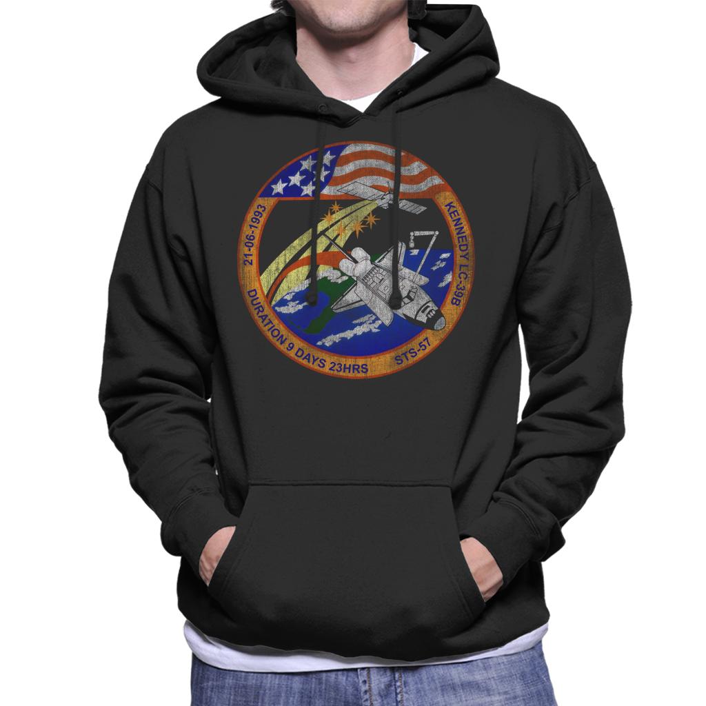 NASA STS 57 Endeavour Mission Badge Distressed Men's Hooded product image 1
