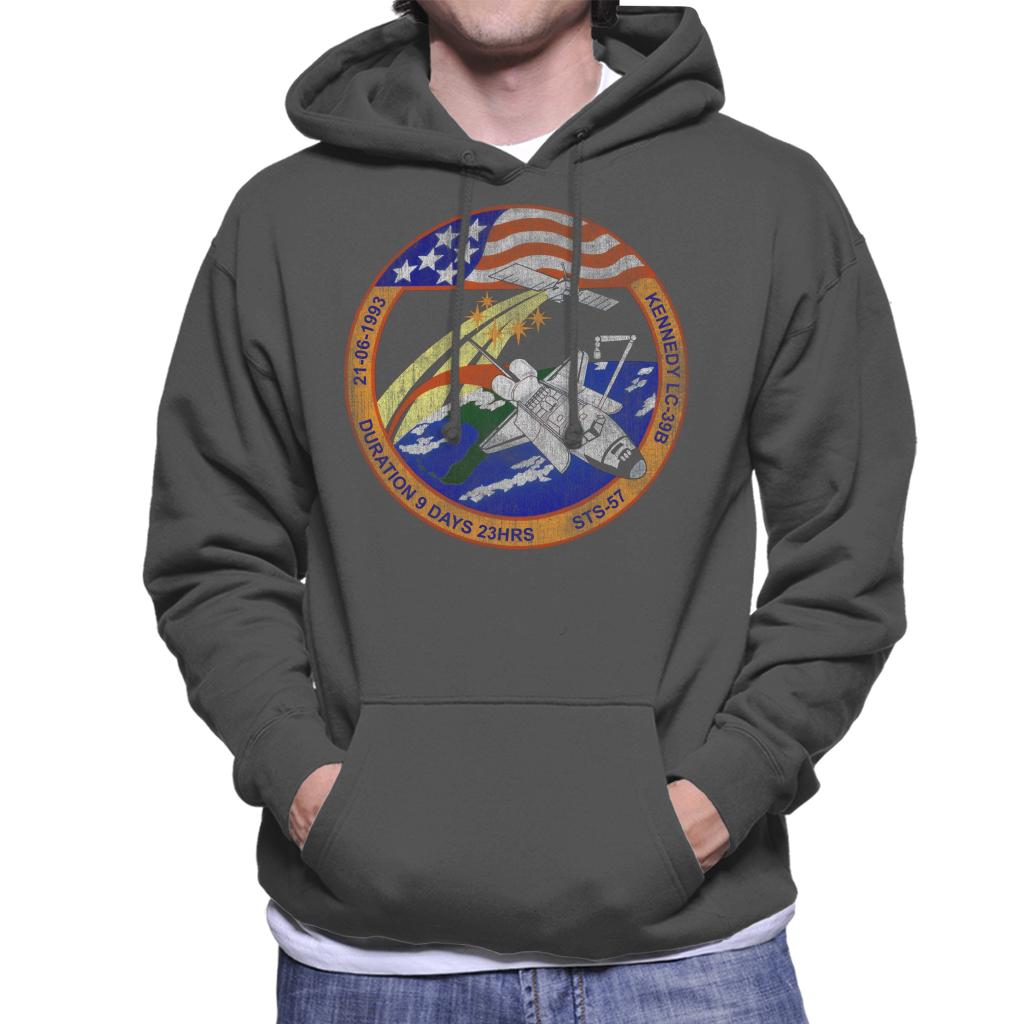NASA STS 57 Endeavour Mission Badge Distressed Men's Hooded product image 4