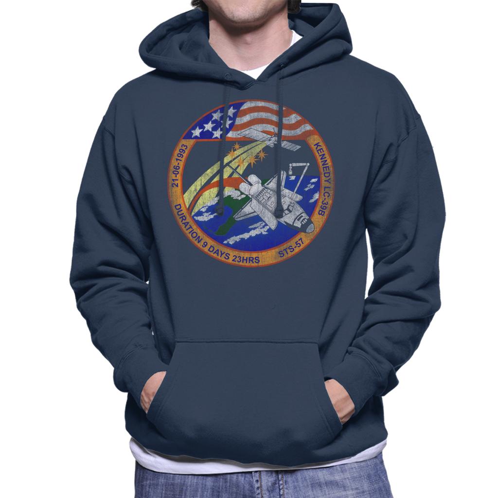 NASA STS 57 Endeavour Mission Badge Distressed Men's Hooded product image 6