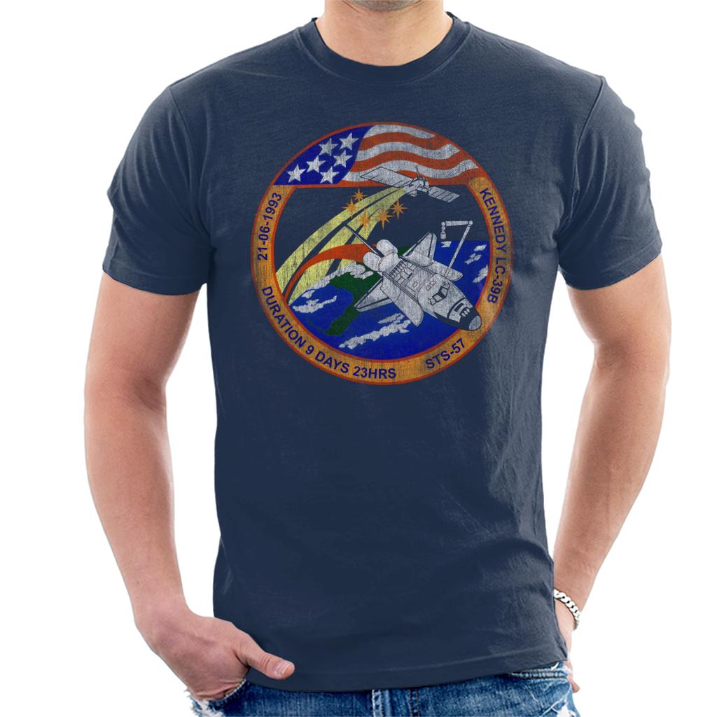 NASA STS 57 Endeavour Mission Badge Distressed Men's T-Shirt product image 6