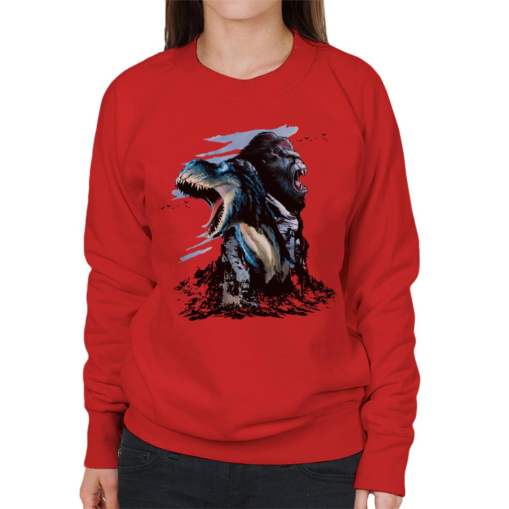 King Kong Vs T Rex Character Heads Women's Sweatshirt product image 4