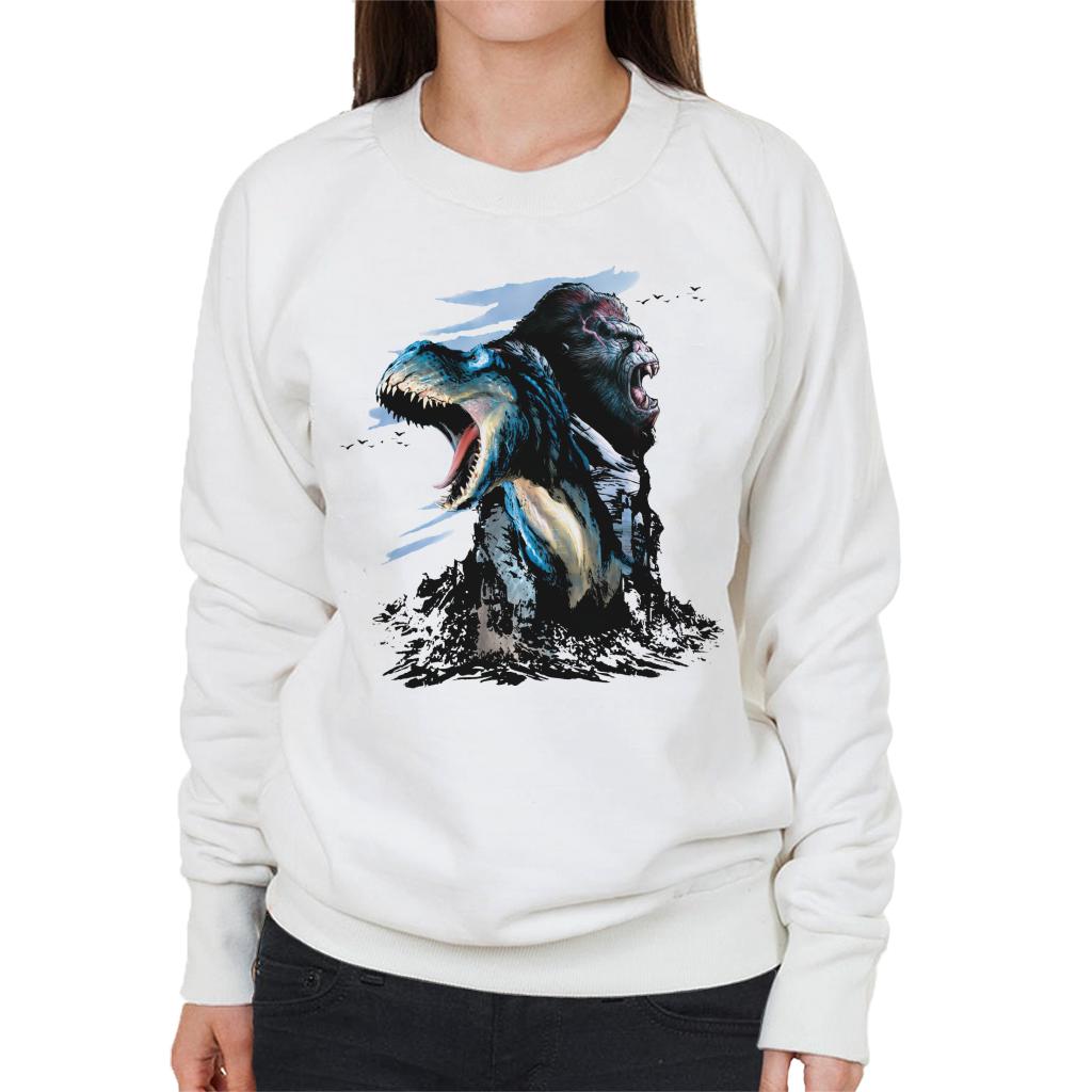 King Kong Vs T Rex Character Heads Women's Sweatshirt product image 1