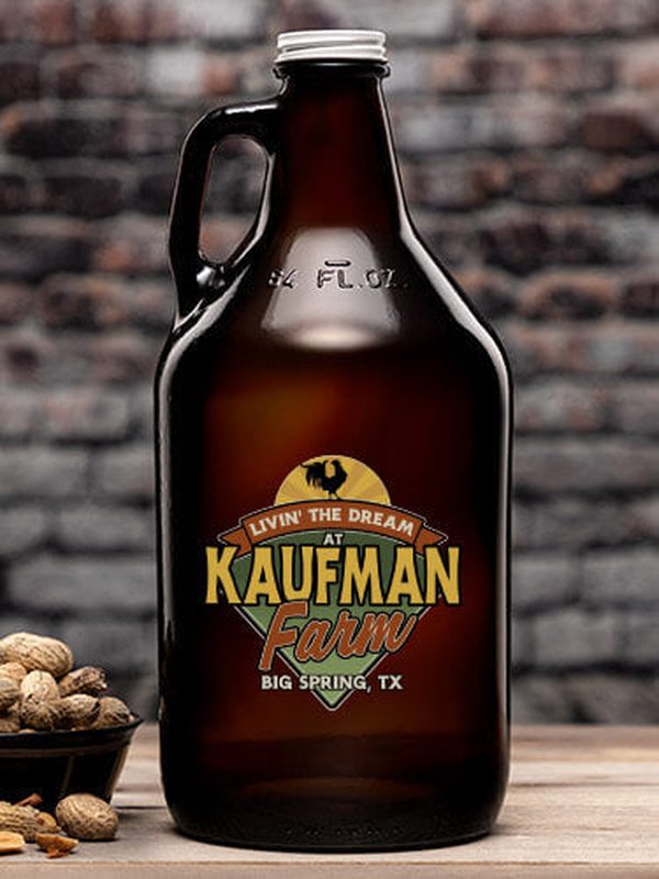 Livin' The Dream Farm : Beer Growlers - Color Printed