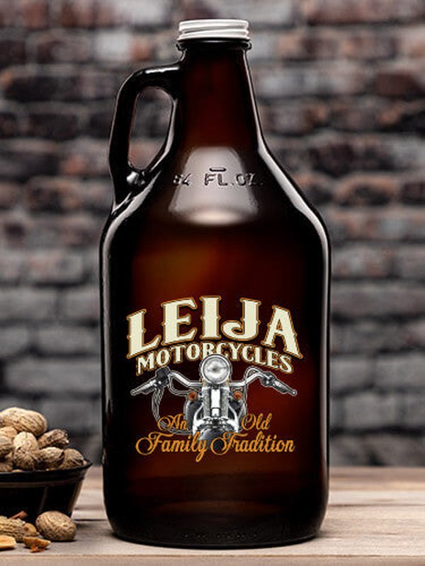Motorcycle Family Tradition : Beer Growlers - Color Printed