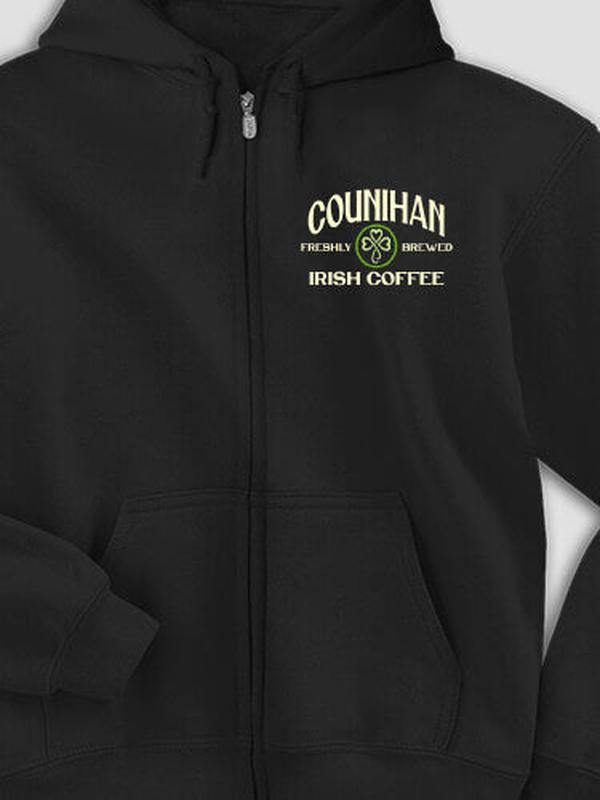 Irish Coffee : Embroidered Zip Hoodies product image 1