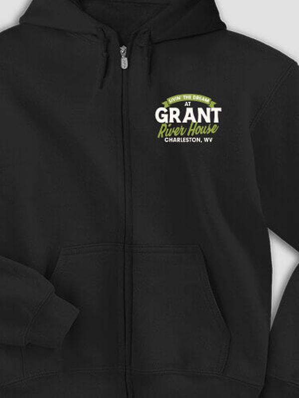 Livin' The Dream River House : Embroidered Zip Hoodies product image 1