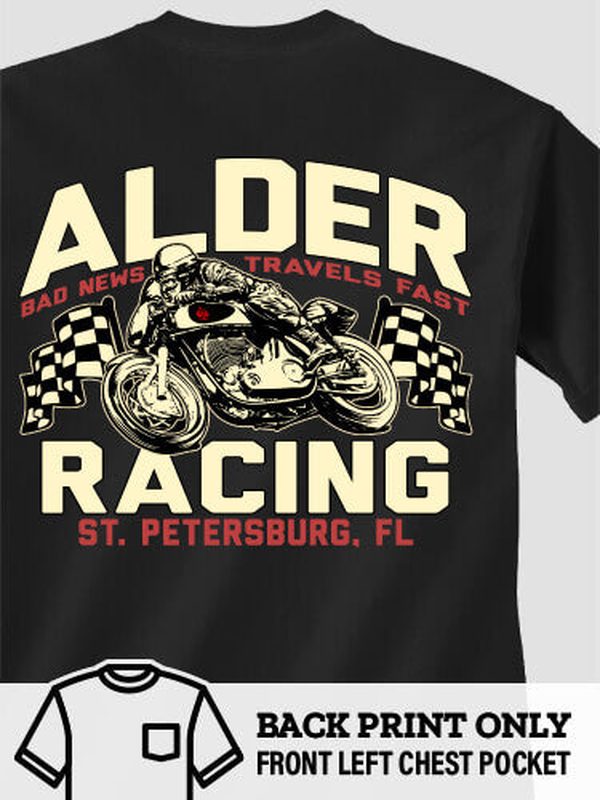 Motorcycle Racing : Printed Pocket T-Shirts
