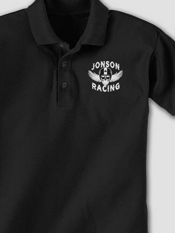 Racing Skull : Embroidered Polo Shirts product image 1