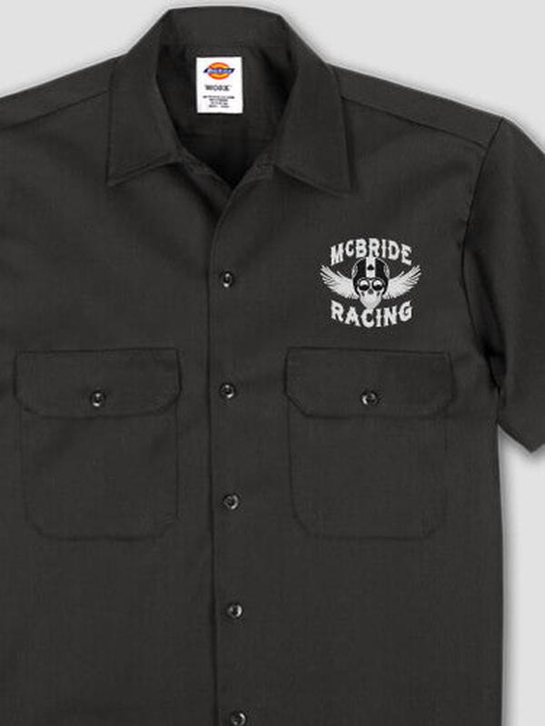 Racing Skull : Embroidered Work Shirts product image 1