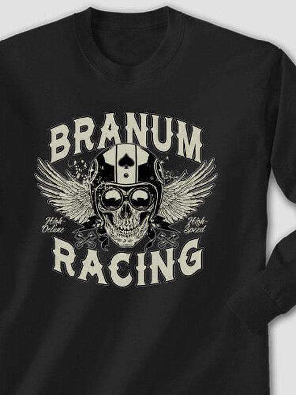 Racing Skull : Printed Long Sleeves