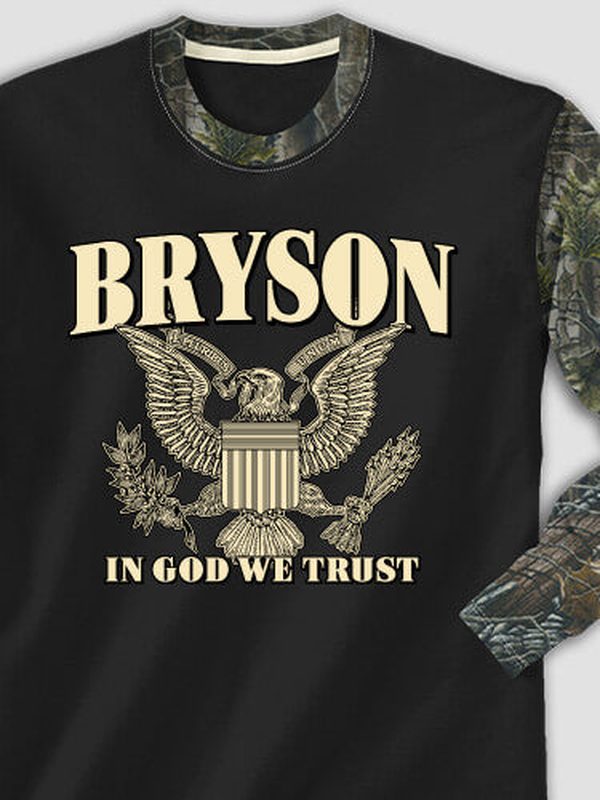 In God We Trust : Printed 2-Tone Camo Long Sleeves