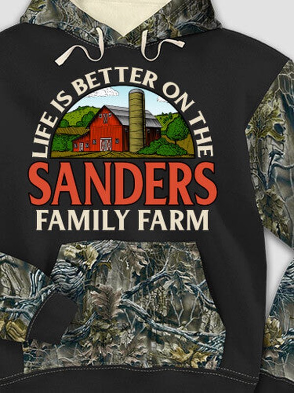 Life Is Better Farm : Printed 2-Tone Camo Hoodies product image 1