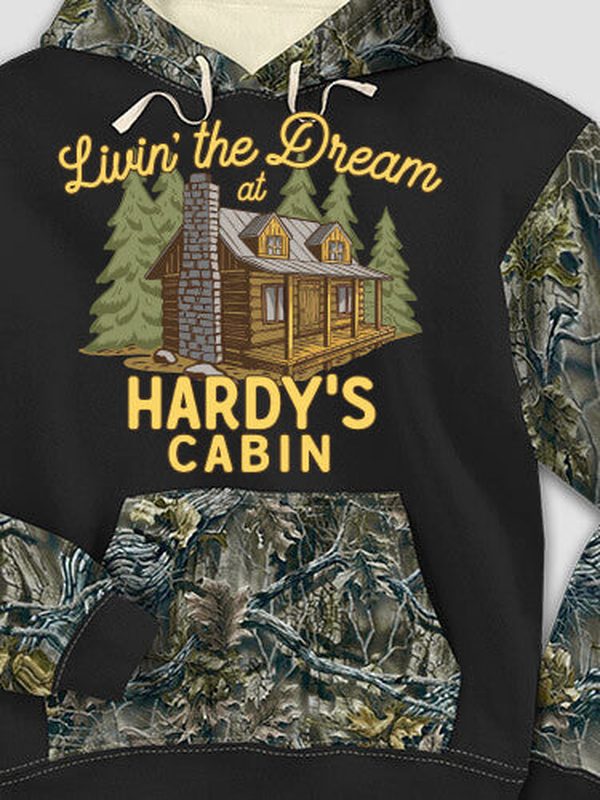 Livin' The Dream Cabin : Printed 2-Tone Camo Hoodies product image 1