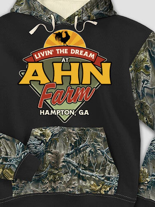 Livin' The Dream Farm : Printed 2-Tone Camo Hoodies product image 1