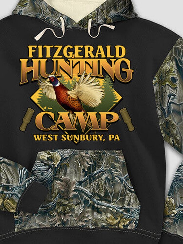 Pheasant Hunting Camp : Printed 2-Tone Camo Hoodies product image 1