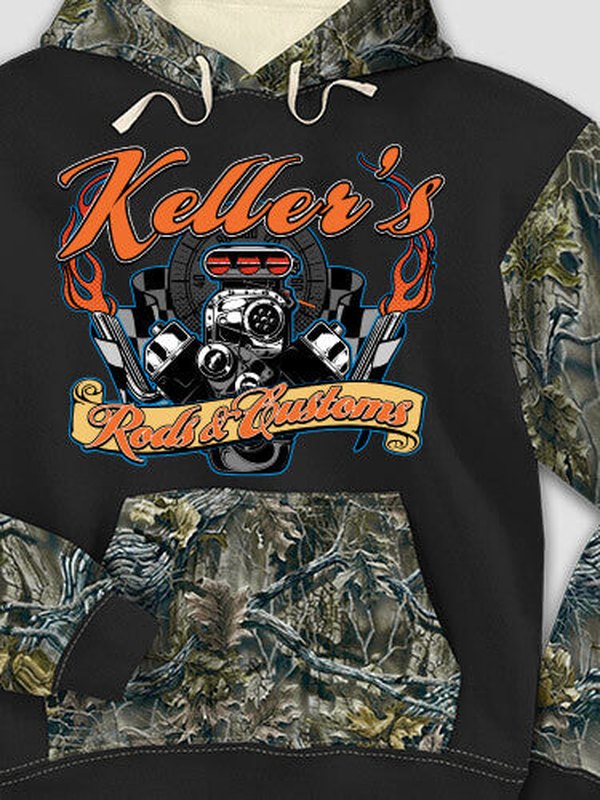 Rods and Customs : Printed 2-Tone Camo Hoodies product image 1