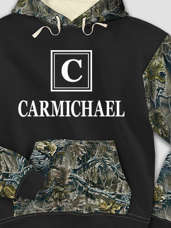 Square Monogram : Printed 2-Tone Camo Hoodies product image 1